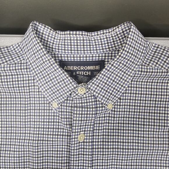 Vintage Abercrombie Fitch Shirt Large Check Plaid Relaxed Fit 90s Button-down - Picture 6 of 11